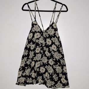 Brandy Melville double strap floral flowy tank OS